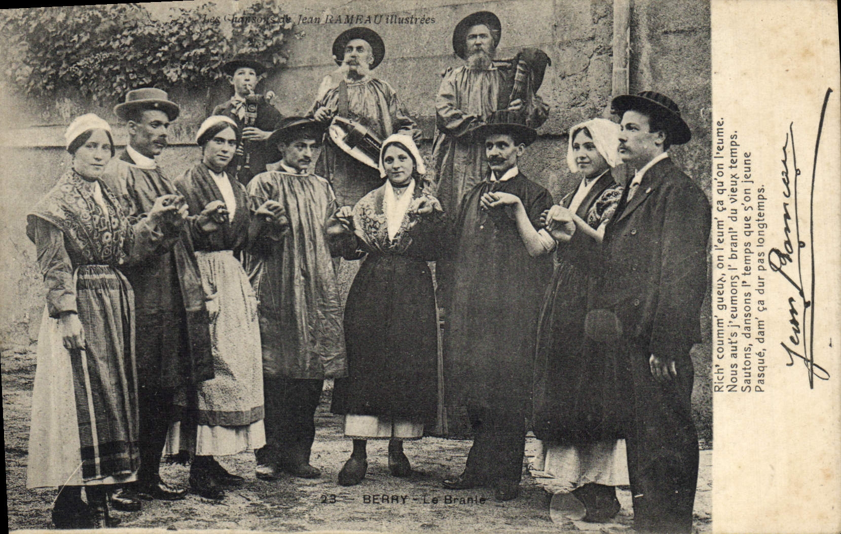 CPA Folklore Les chansons de Jean Rameau illustrees Berry Le Branle 
