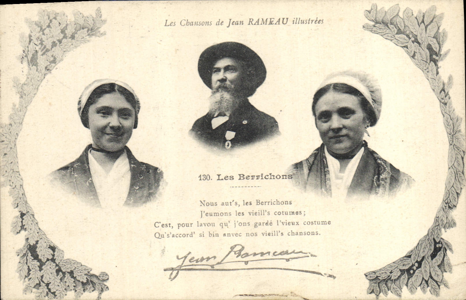 CPA Folklore Les chansons de Jean Rameau illustrees Les Berrichons