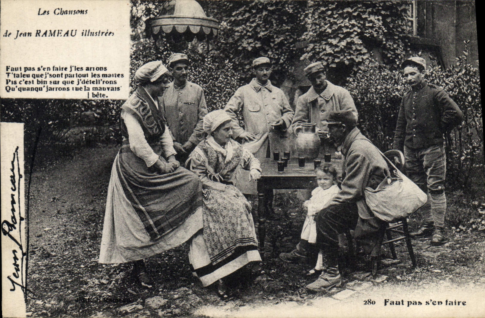 Postal Folclore las canciones de Jean Ramo ilustradas no son necesario hacerse a Militaria