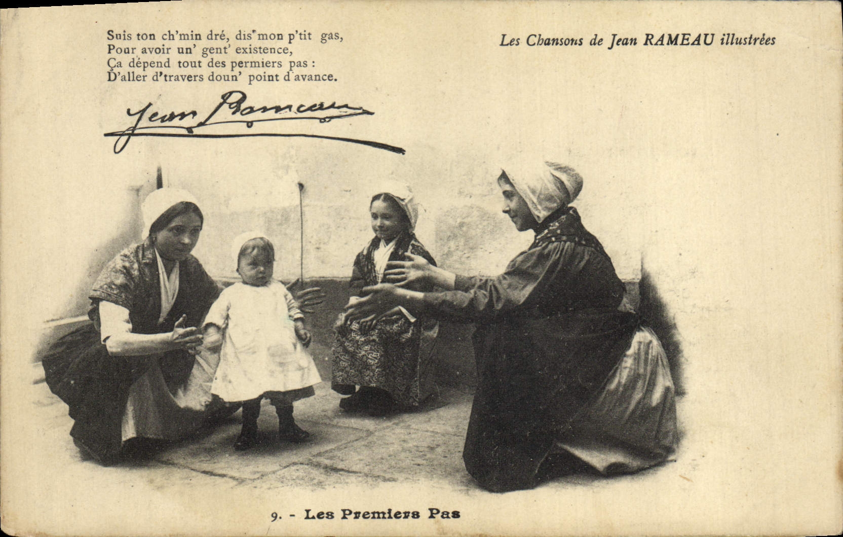 CPA Folklore Les chansons de Jean Rameau illustrees Les premiers pas Enfant Bebe
