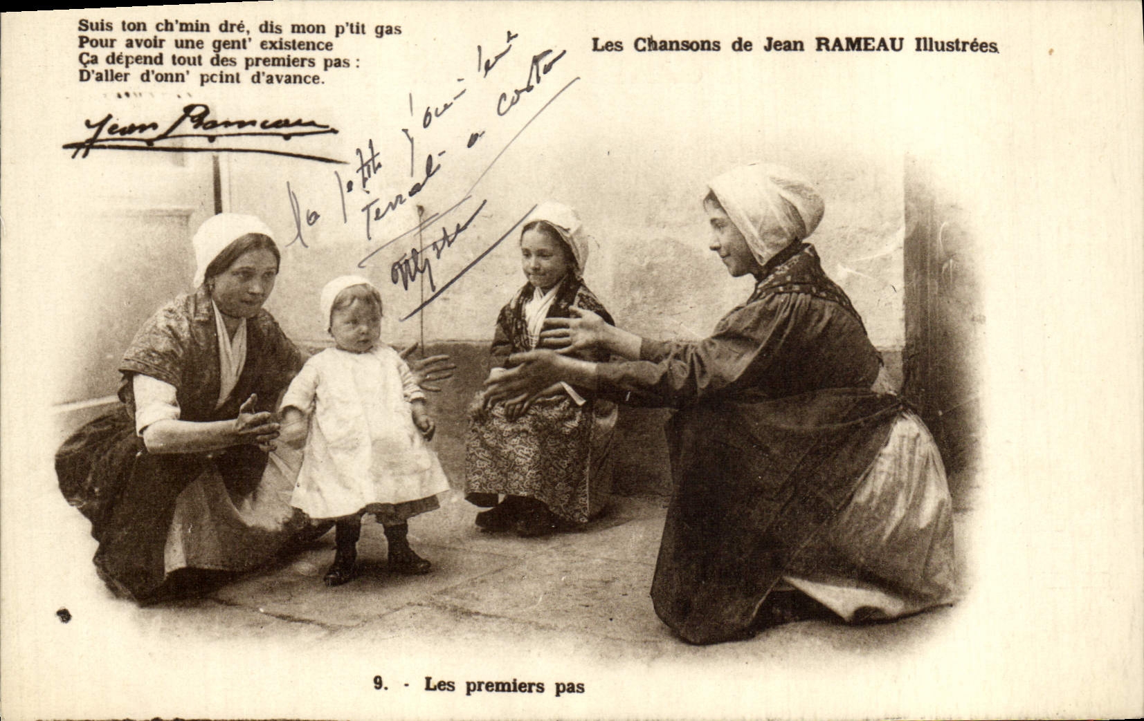 CPA Folklore Les chansons de Jean Rameau illustrees Les premiers pas Enfant Bebe