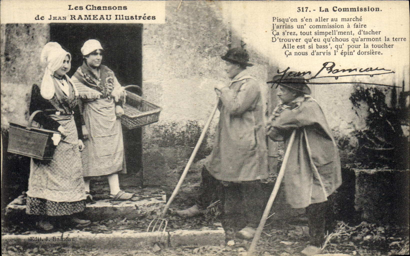 CPA Folklore Les chansons de Jean Rameau illustrees La Commission