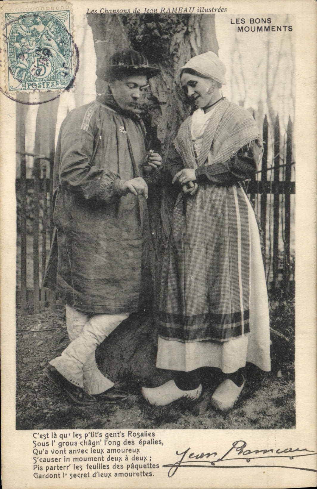 CPA Folklore Les chansons de Jean Rameau illustrees Les bons Moumments
