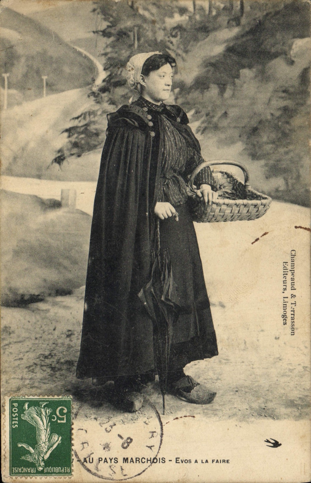 Postal Folclore las canciones de Jean Ramo ilustradas al País Marchois Evois lo tienen lo Fabricación