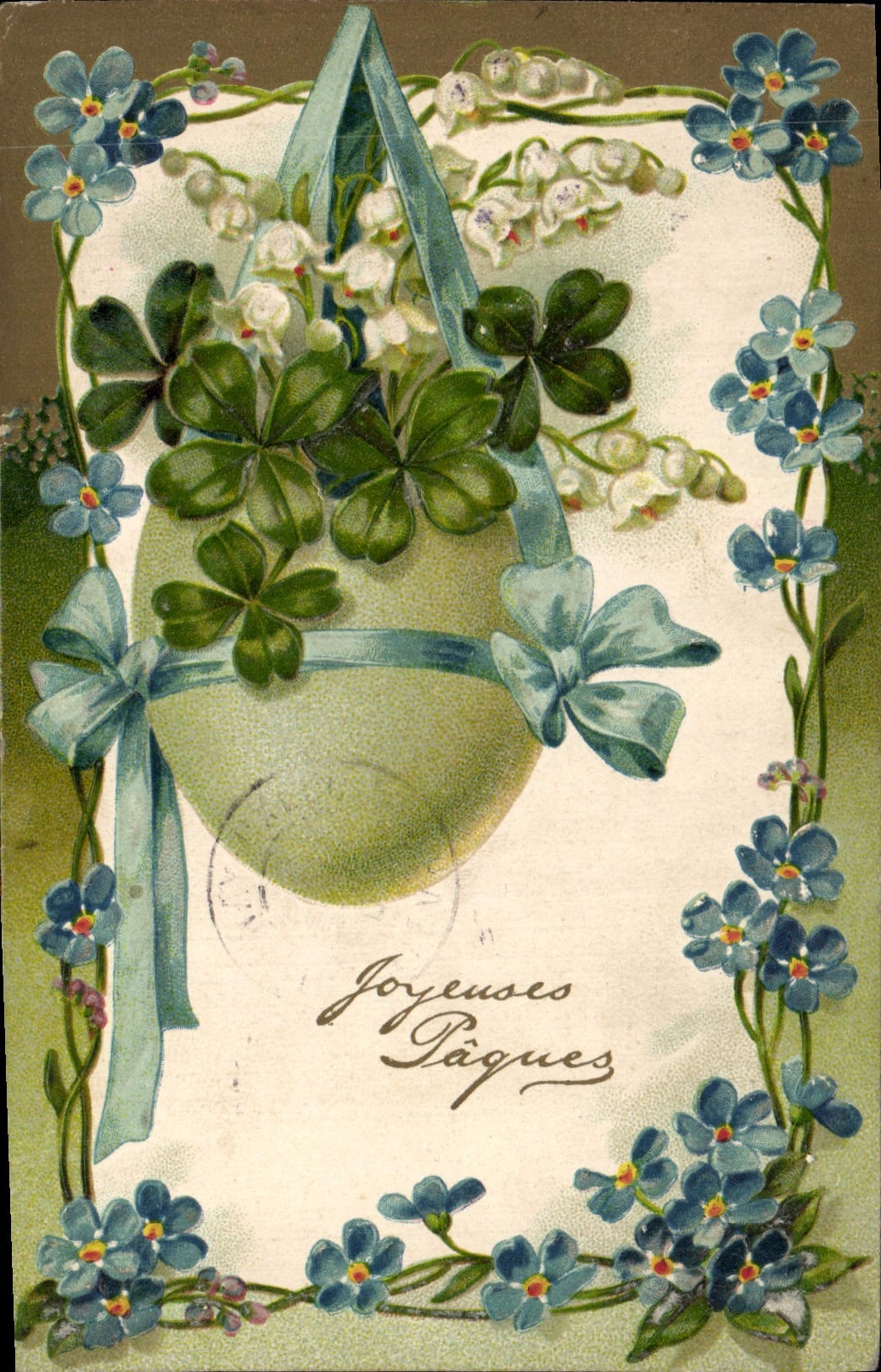 CPA Fantaisie Fleurs Trefles 