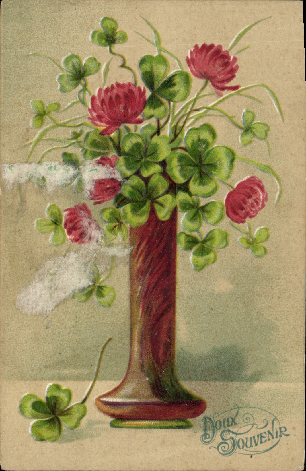 CPA Fantaisie Fleurs Trefles 