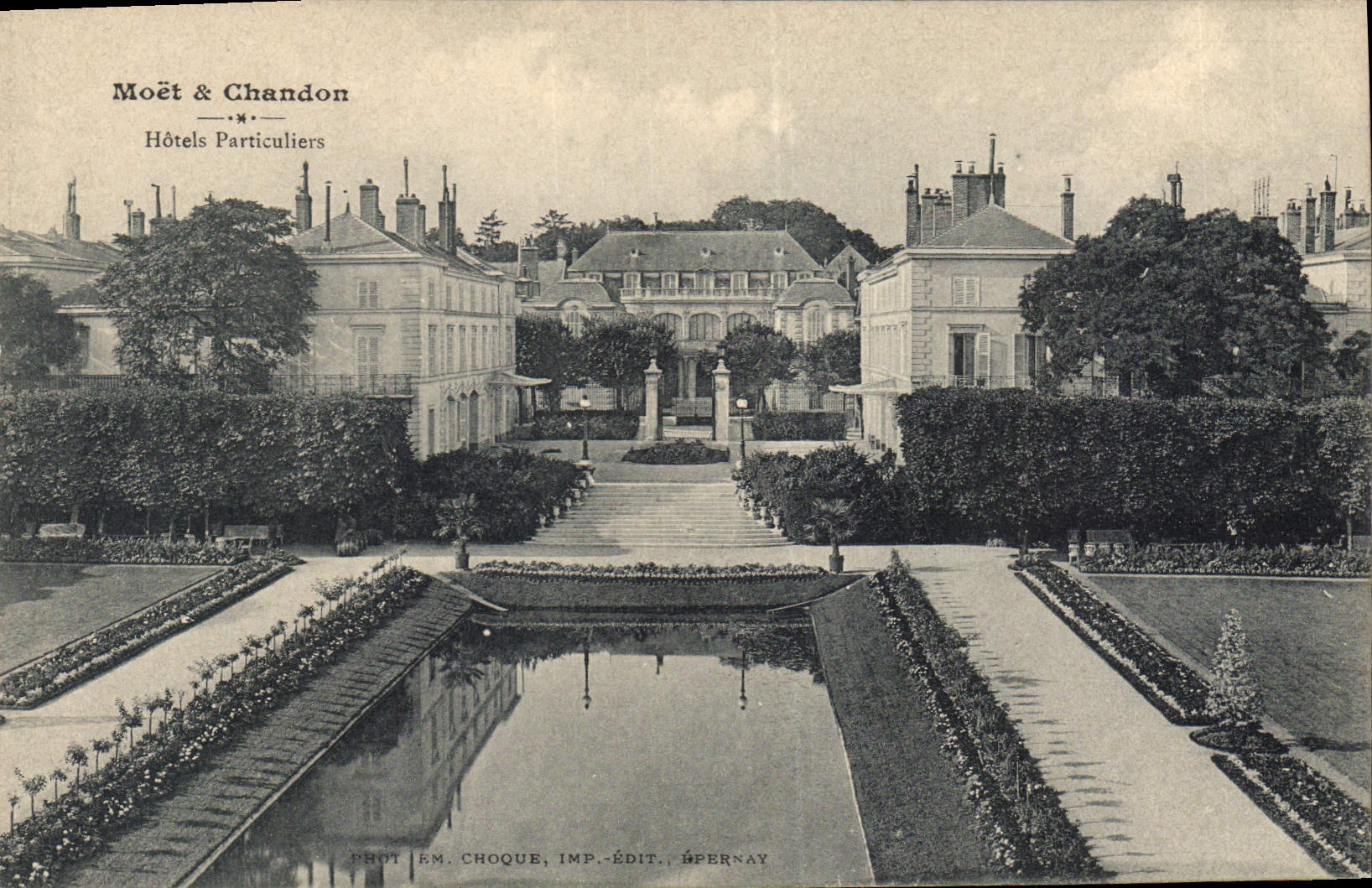 Vintage Postcard Folklore Wine Vintage Champagne Moet & Chandon Private mansions