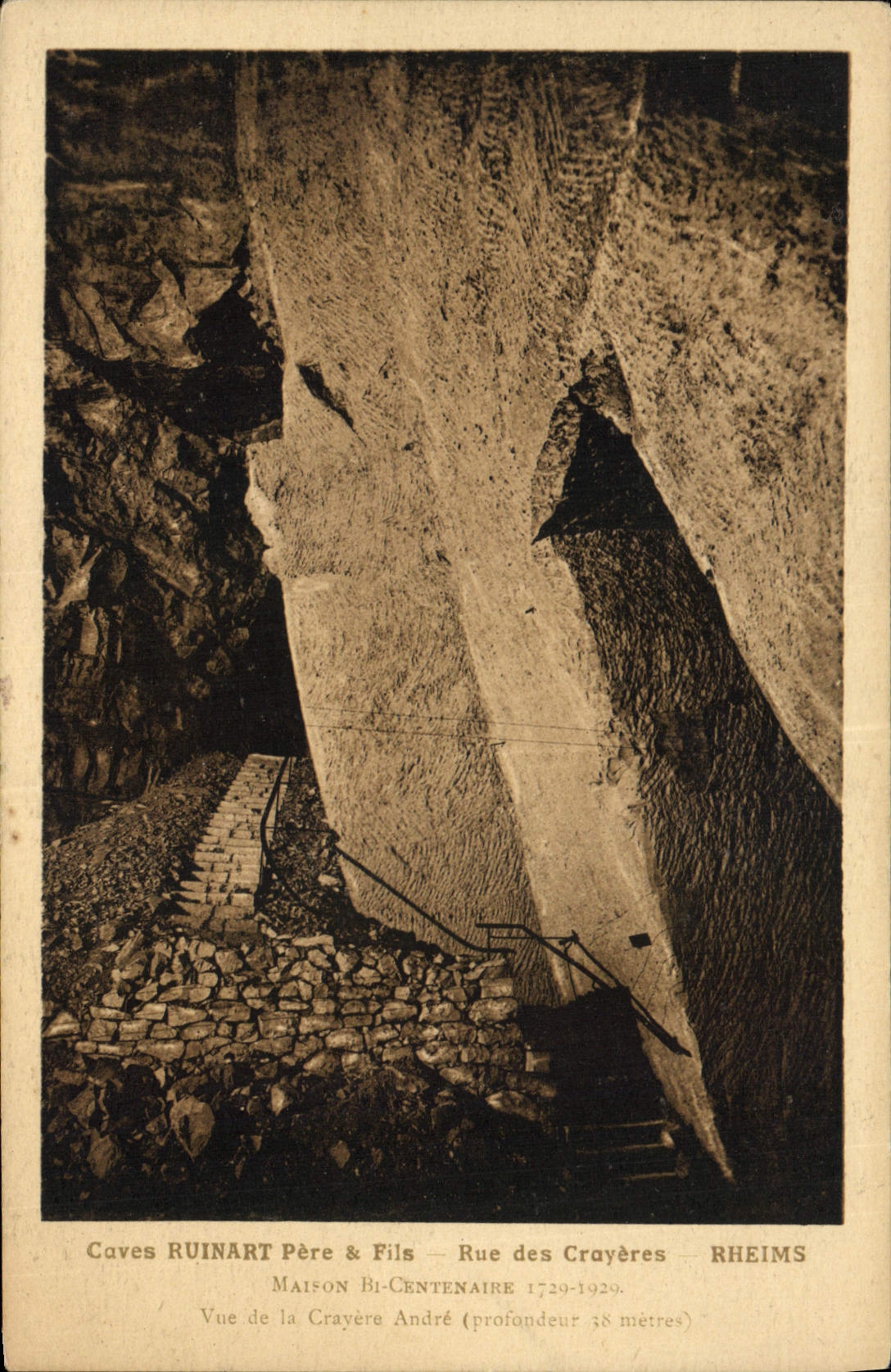 Postal Folclore Vino Vendimia Champaña Ruinart Calle de los Gredales Reims Vista del gredal Andre