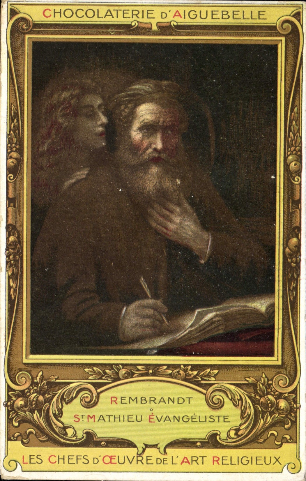 CPA Publicite Chocolaterie d'Aiguebelle Rembrandt St Mathieu Evangeliste