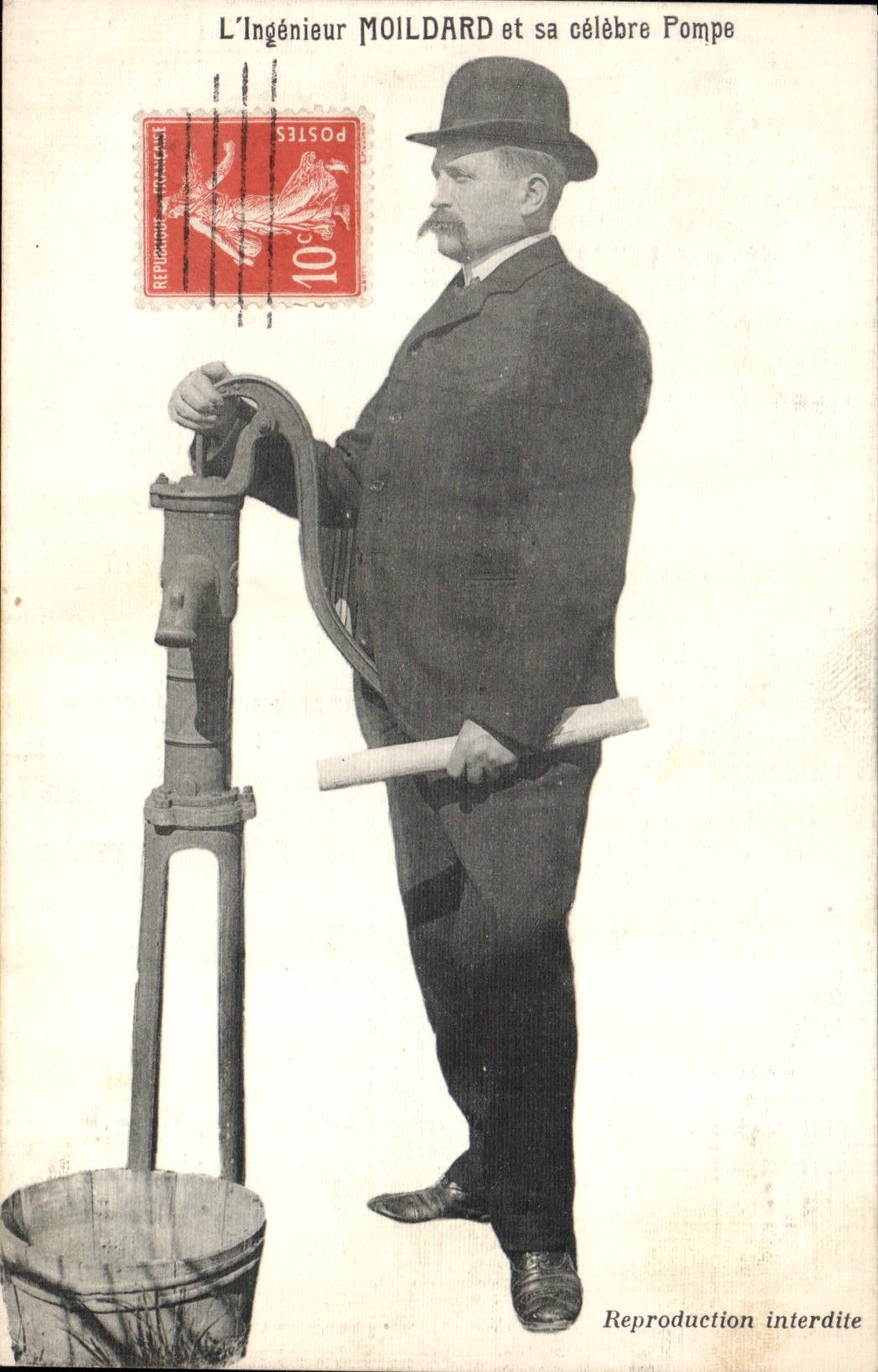 CPA Publicite L'ingenieur Moildard et sa celebre Pompe