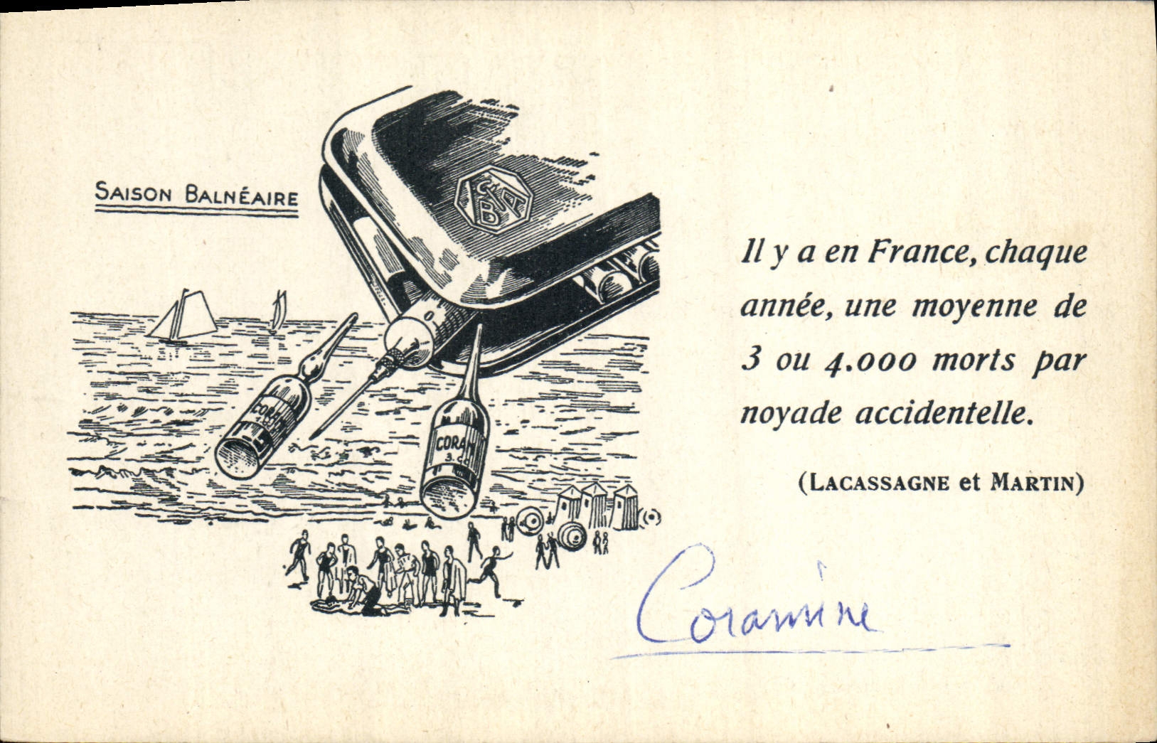 CPA Publicite Saison balneaire Coranine