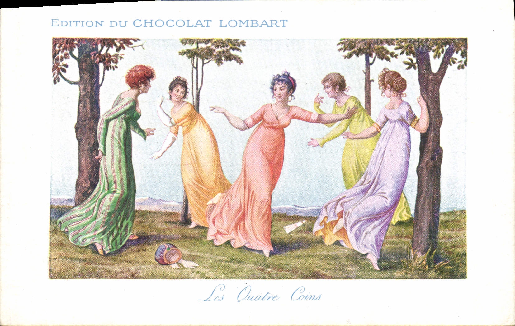 CPA Publicite Chocolat Lombart Les quatre coins Femmes