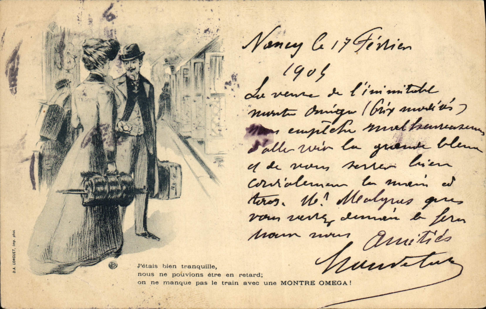 CPA Publicite Montre Omega Femme