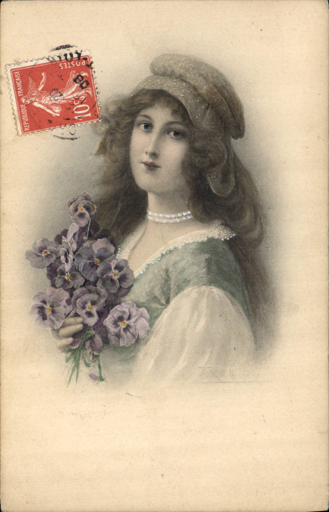 CPA Fantaisie Illustrateur Femme