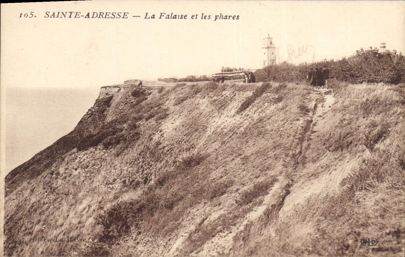 CPA Phare Sainte Adresse La falaise et les phares 