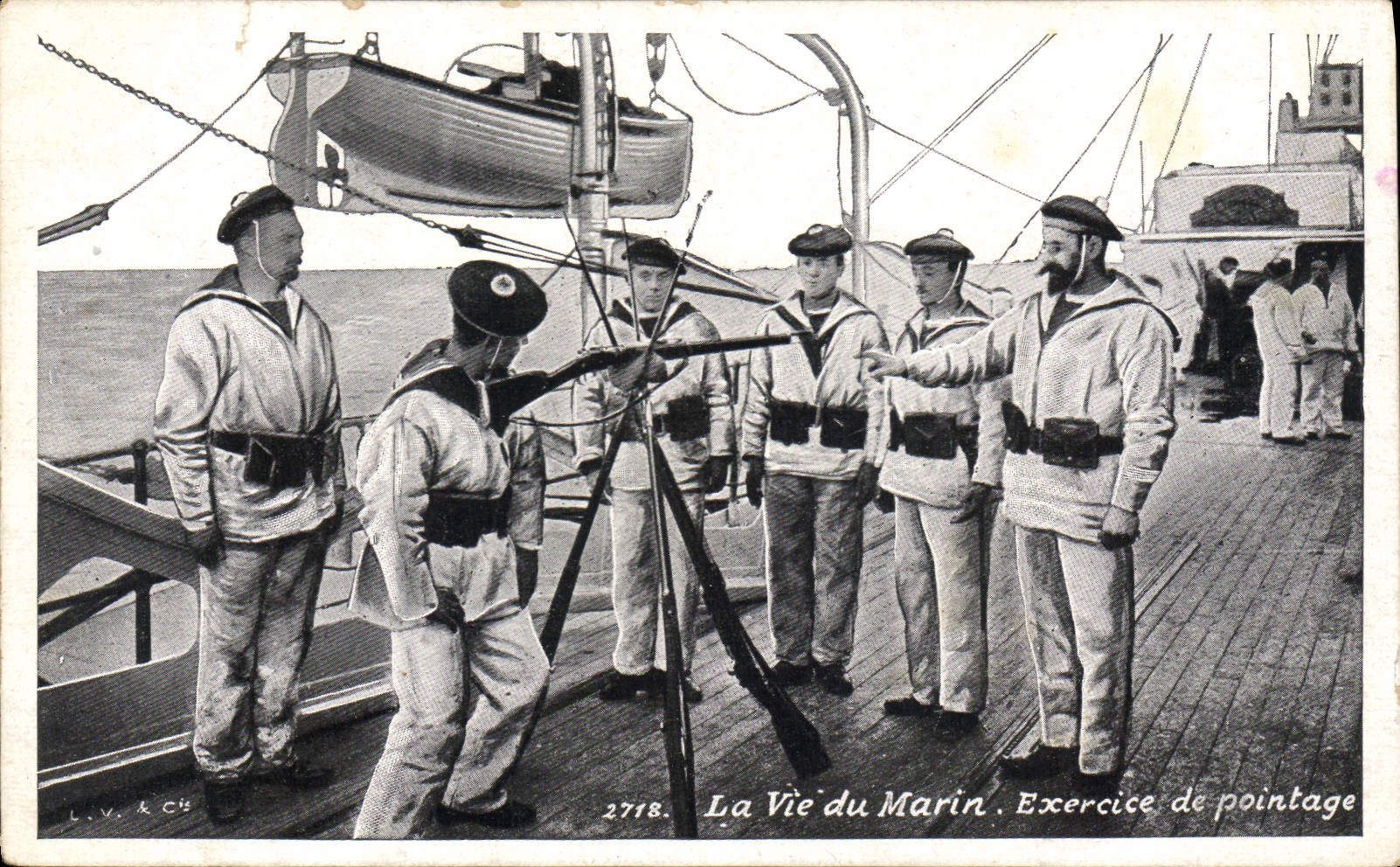 CPA Militaria La vie du Marin Exercice de pointage 