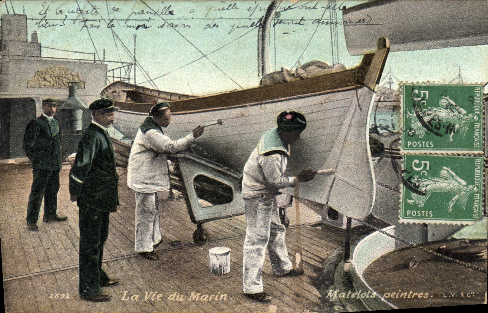 CPA Militaria La vie du Marin Matelots peintres 
