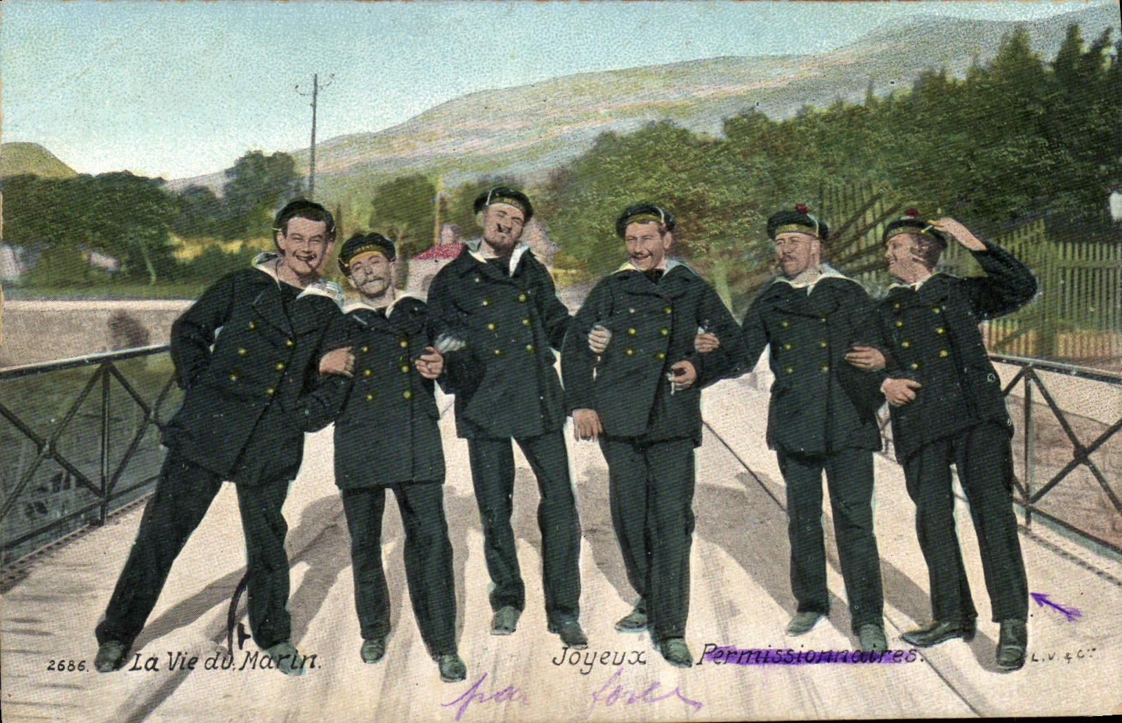 CPA Militaria La vie du Marin Joyeux permissionnaires 