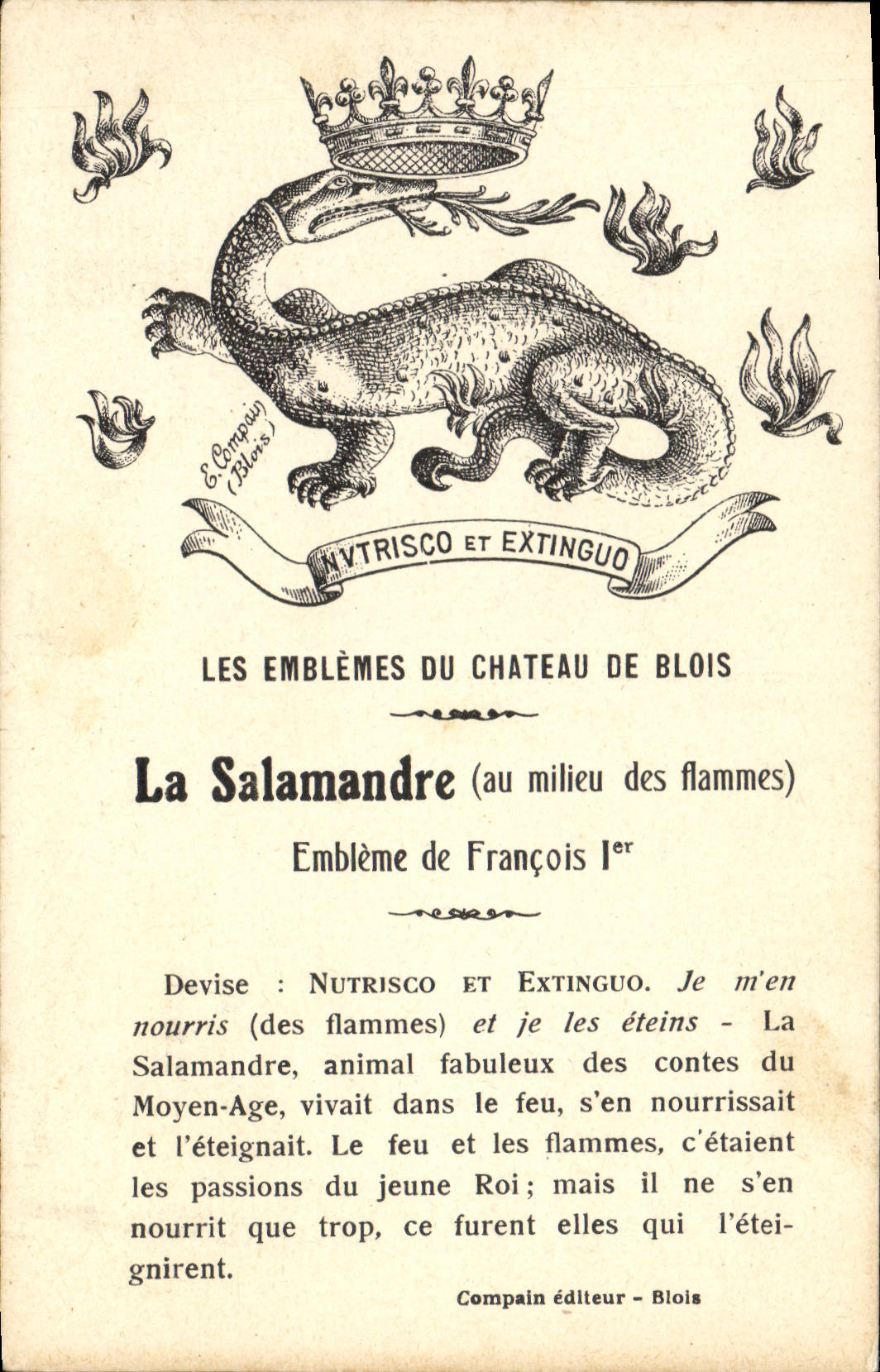 CPA Armoiries Chateau de Blois La Salamandre Francois 1er