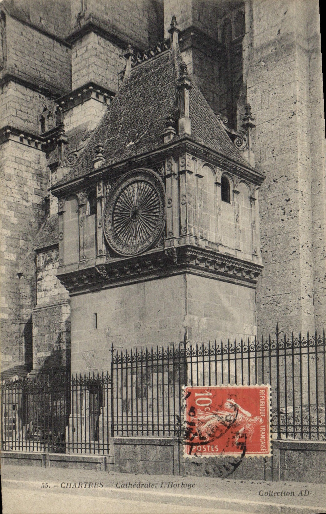 CPA Horloge Cathedrale Chartres