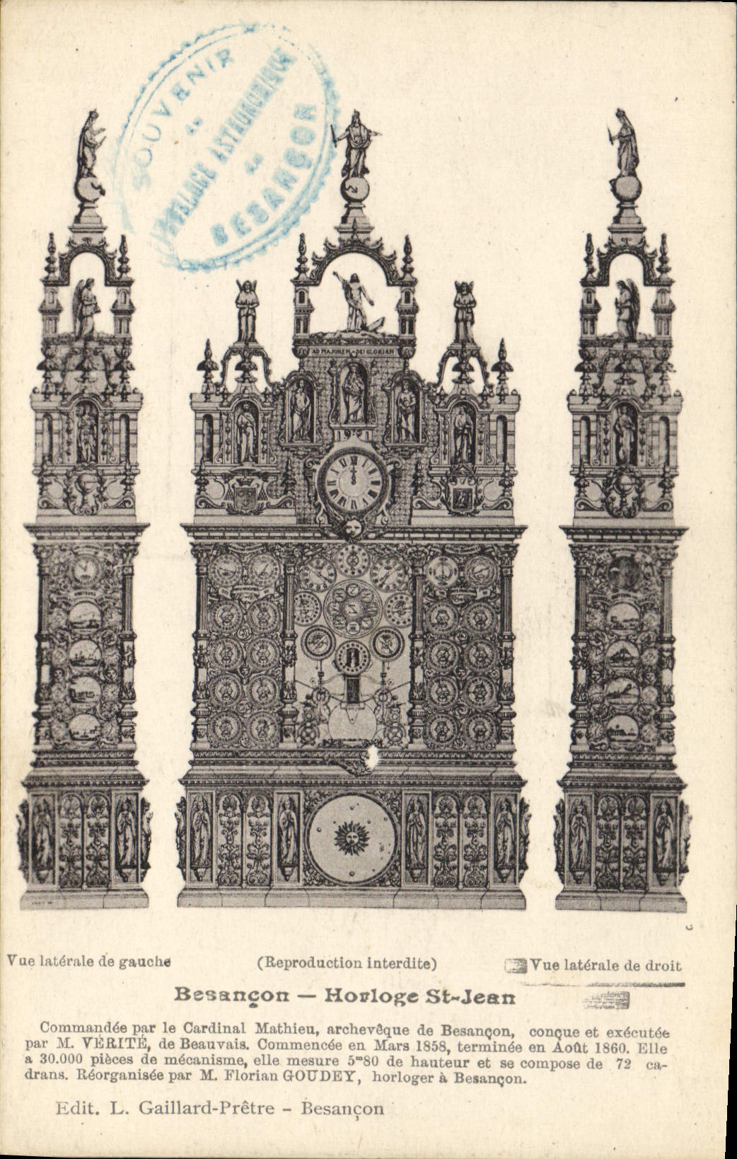 Postal Reloj St Jean Beauvais