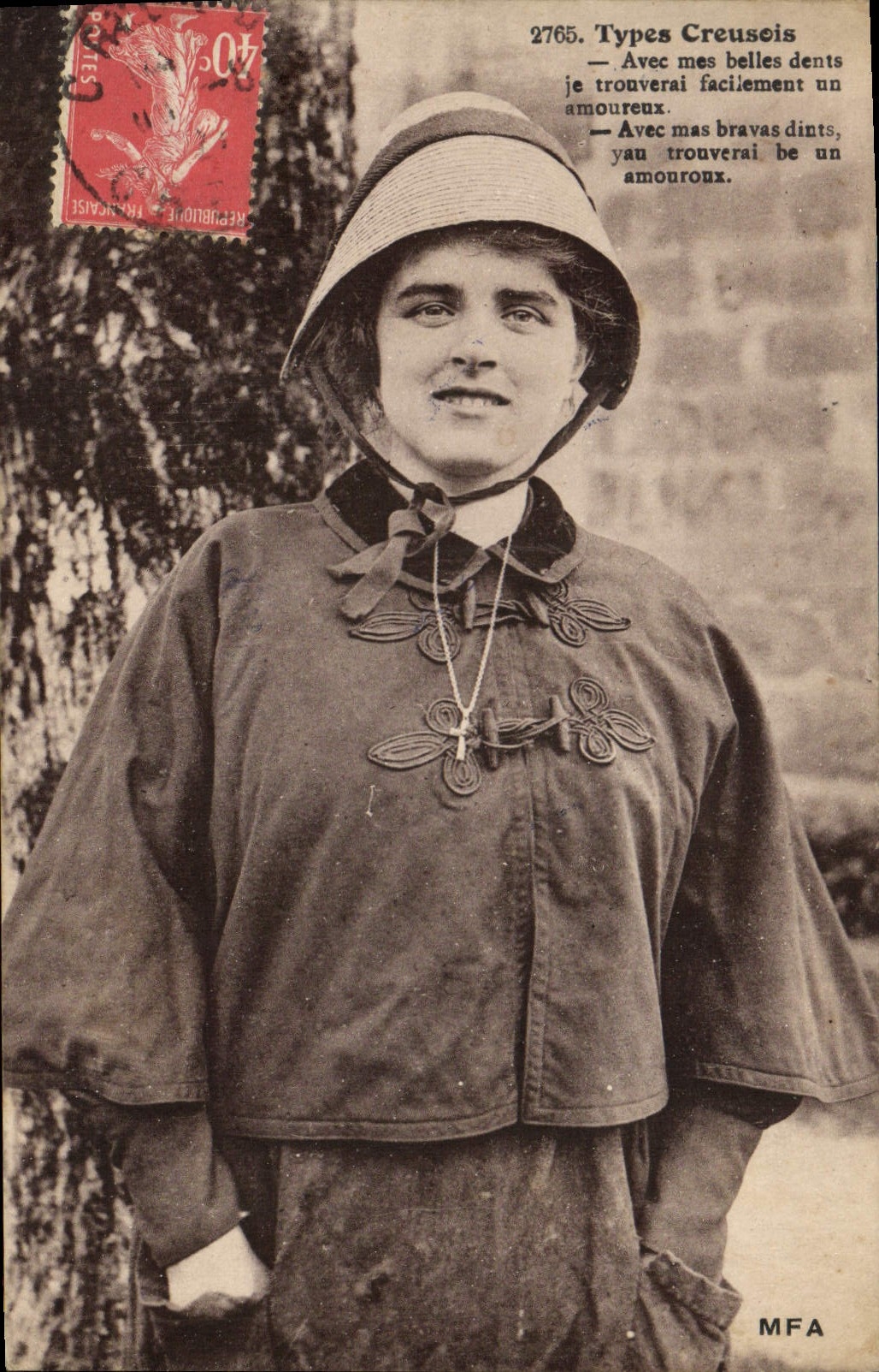 CPA Folklore Types Creusois