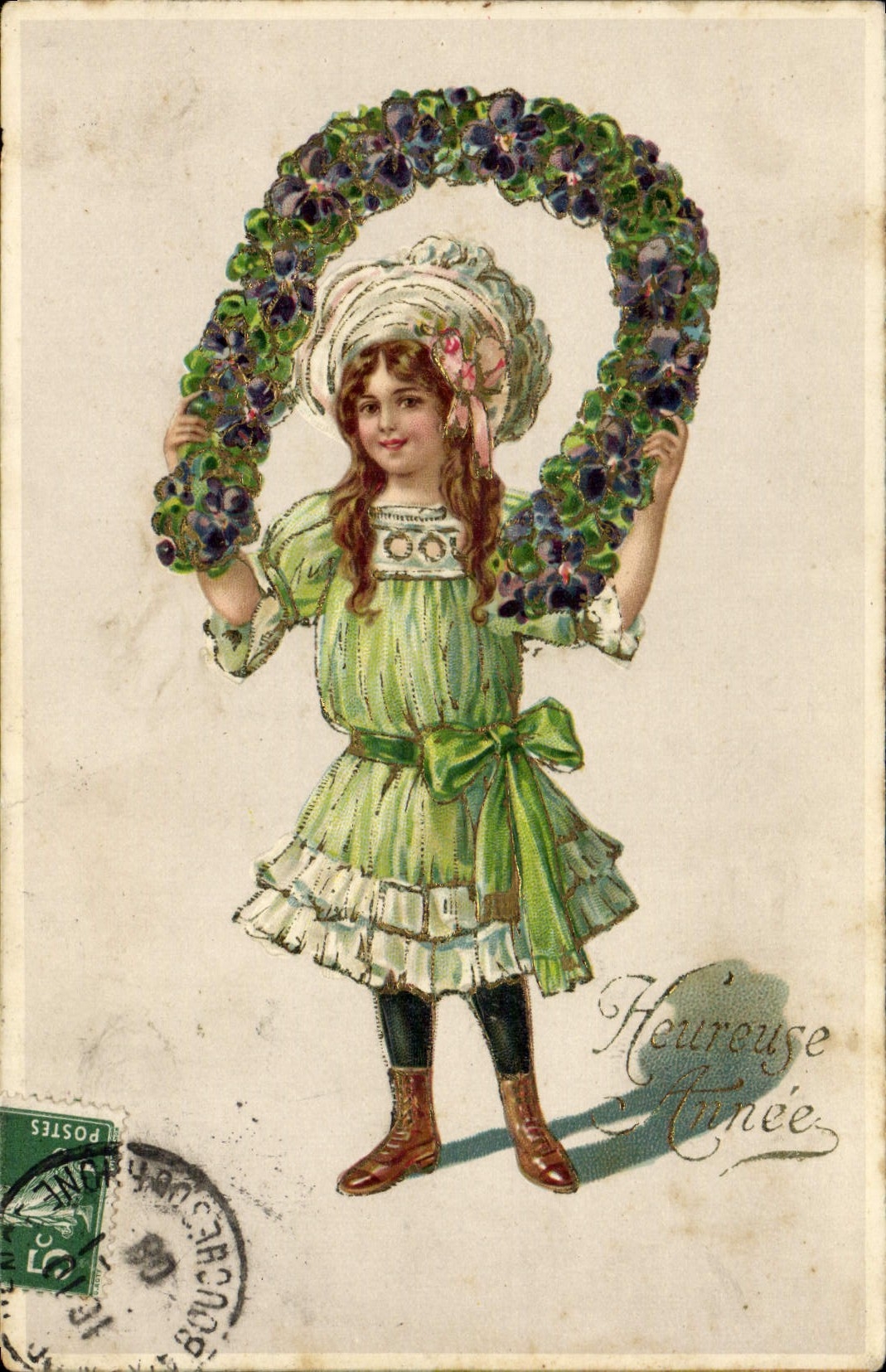 CPA Fantaisie Fleurs Enfant