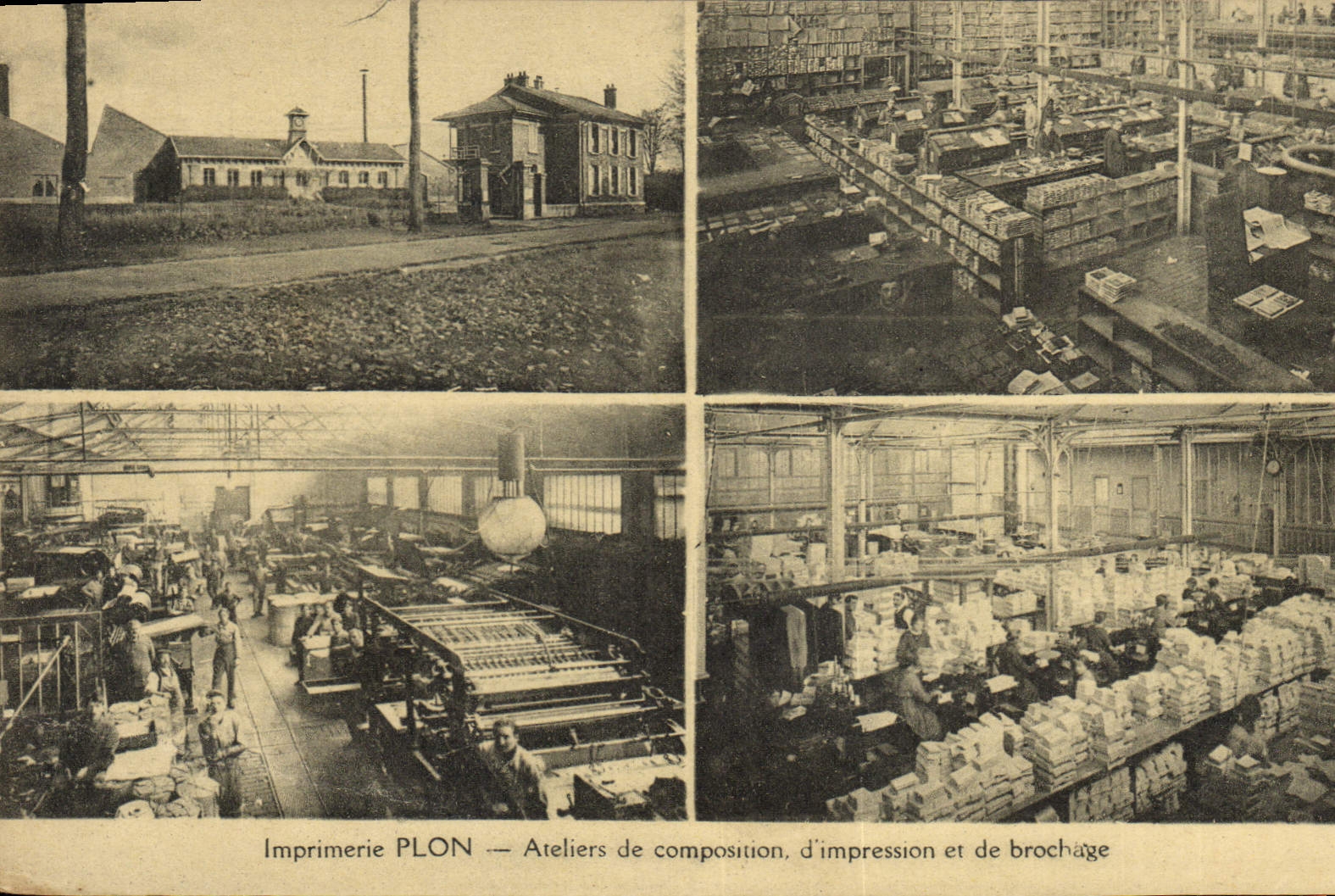 Postal Publicidad Imprenta Plon Talleres de composición de impresión y brochado