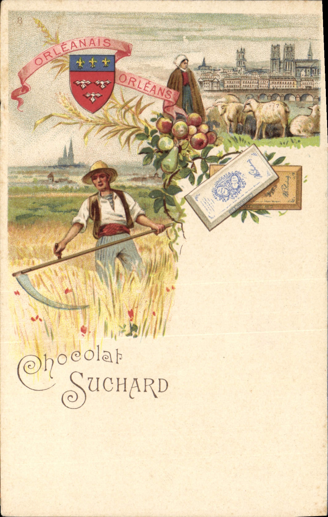 CPA Publicite Chocolat Suchard Orleans