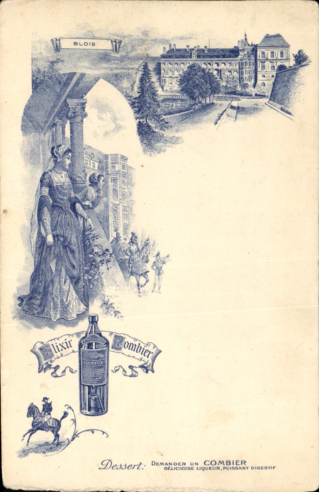 Vintage Postcard Publicity Elixir Combier Blois