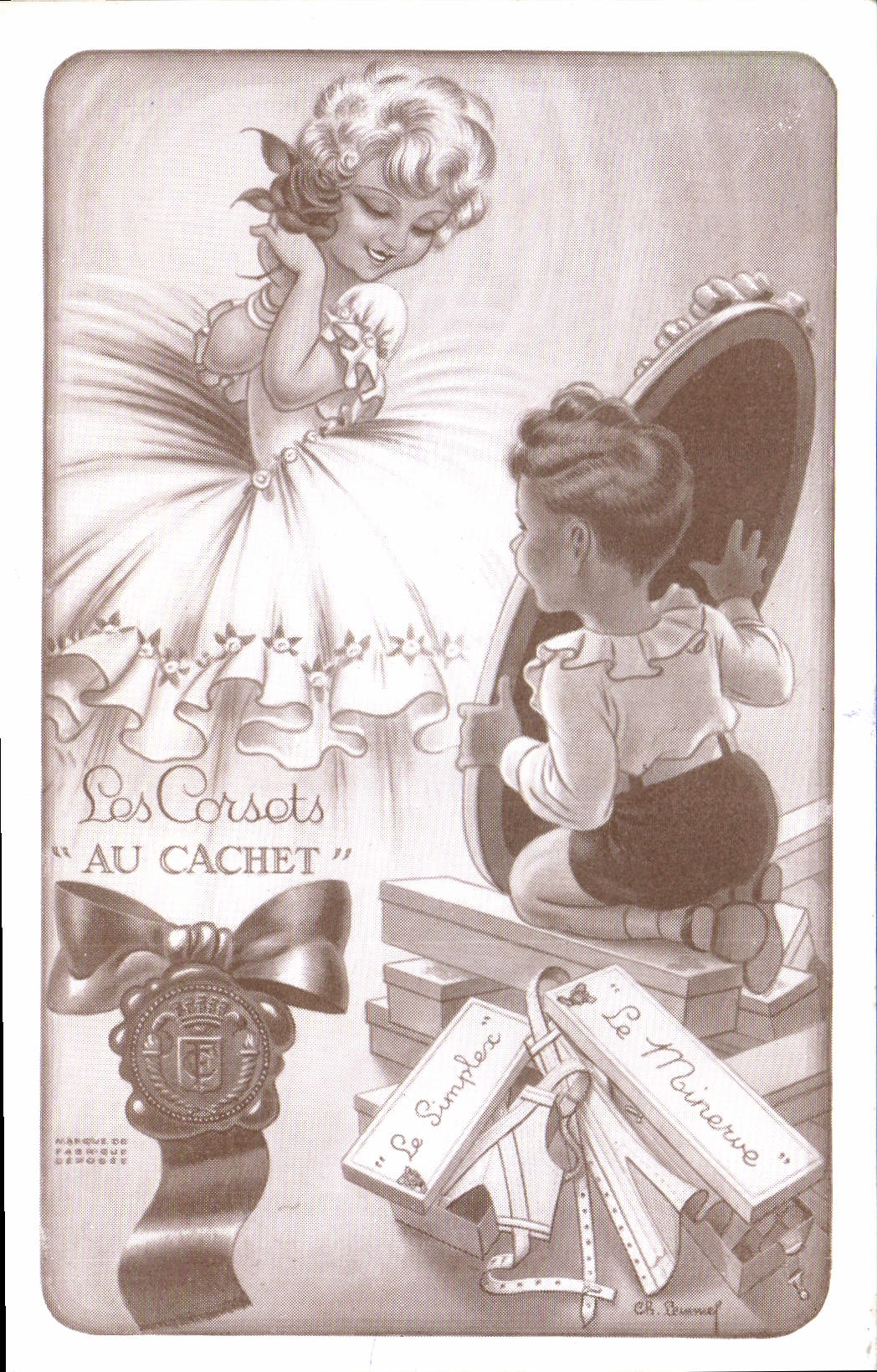 CPA Publicite Les corsets Au Cachet Enfants Le Simplex Le Minerve