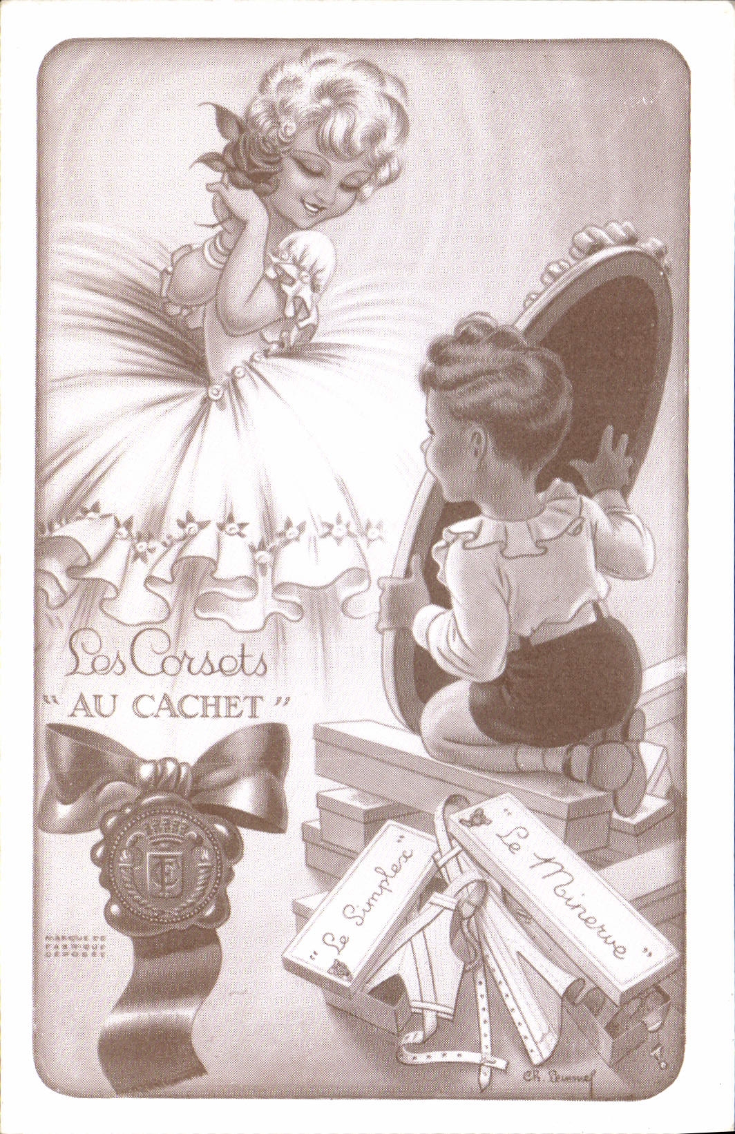 CPA Publicite Les corsets Au Cachet Enfants Le Simplex Le Minerve