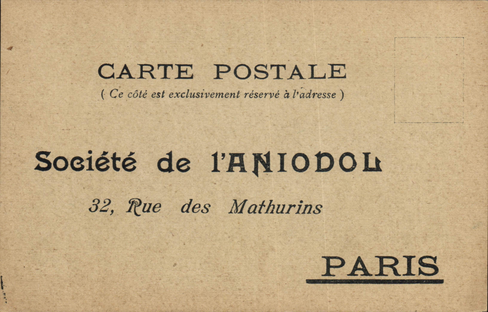 Vintage Postcard Publicity Company of Aniodol Street of Mathurins Paris