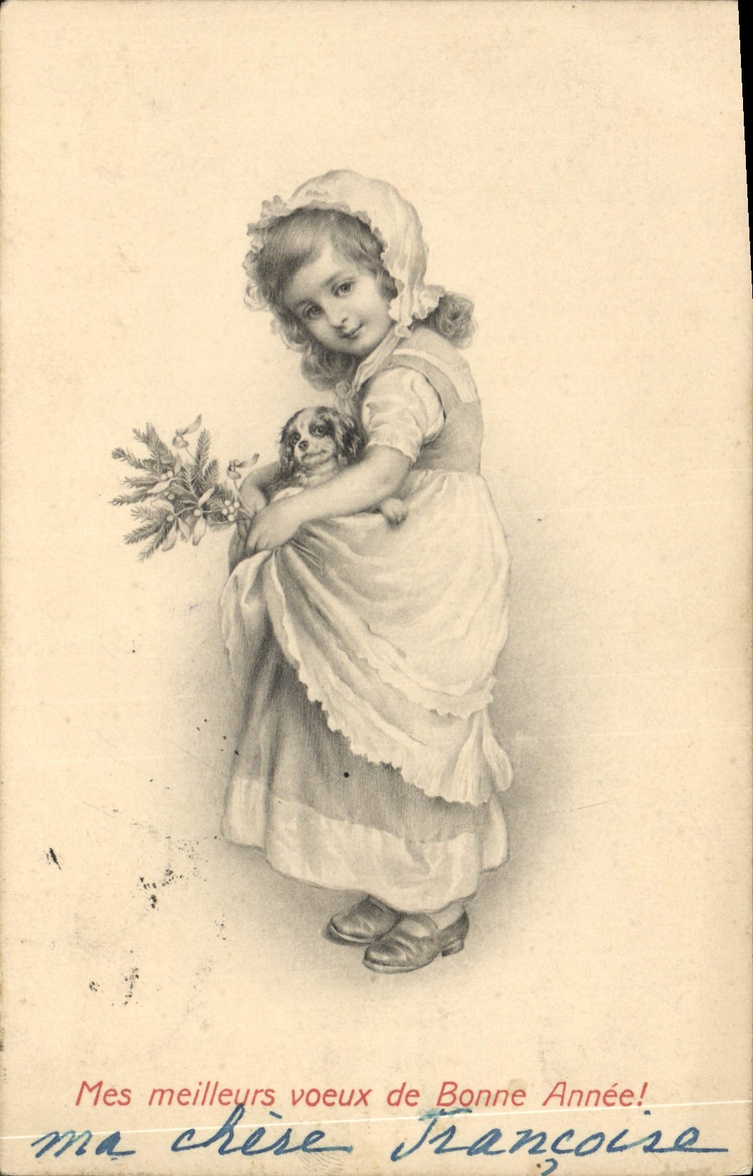 CPA Fantaisie Enfant Chien Illustrateur 