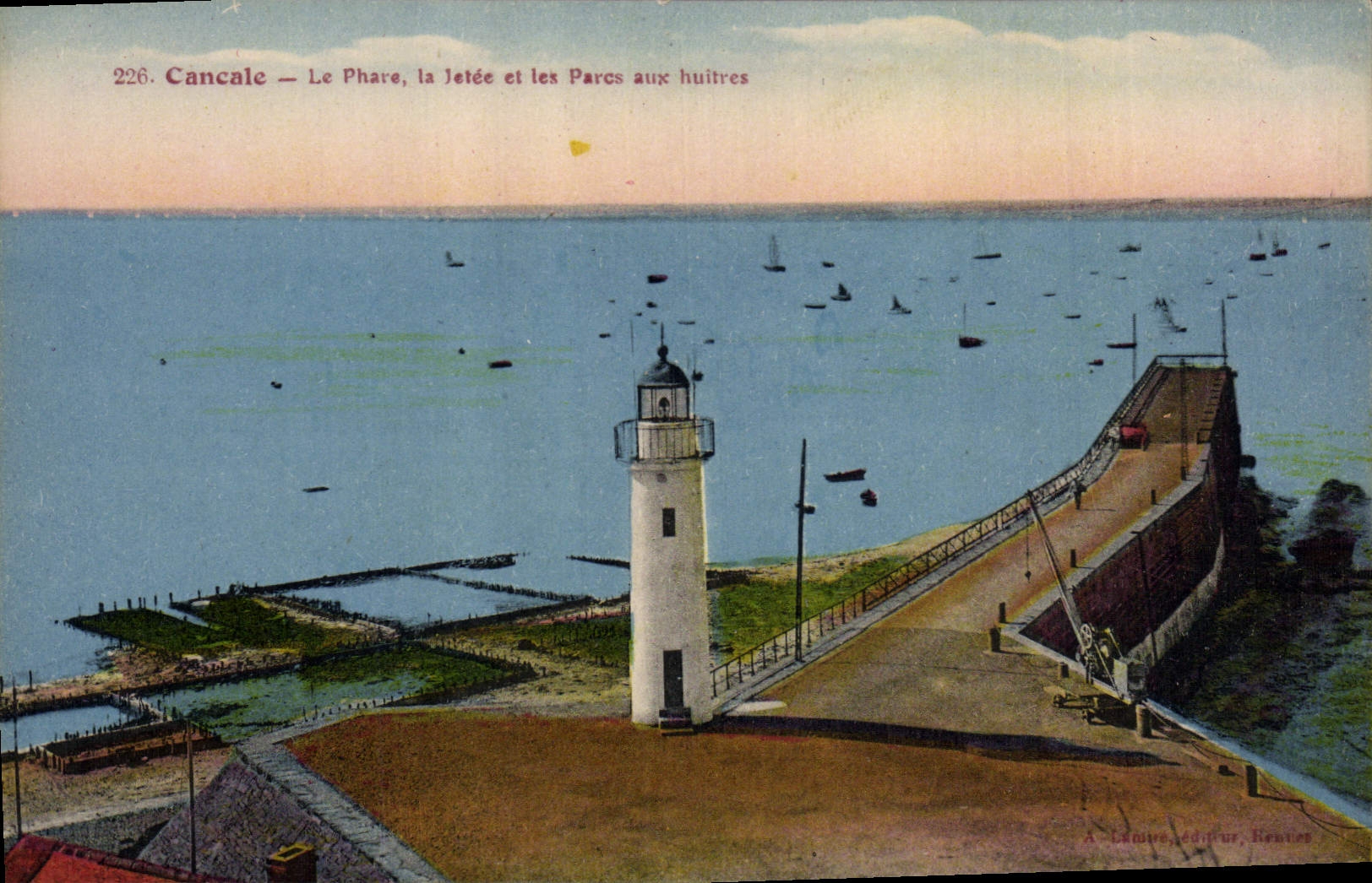 CPA Phare Cancale Le phare la jetee et les parcs aux huitres