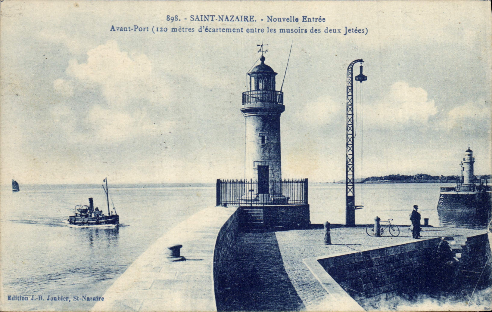 Postal PHARE Saint Nazaire Noticia entrada antes del PORT Barco