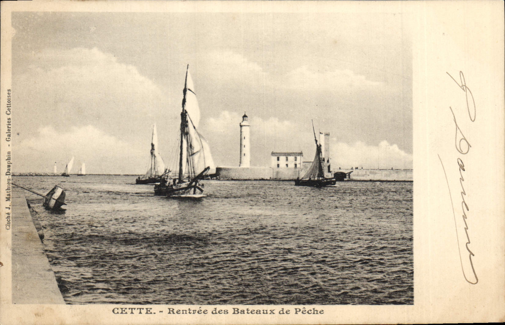 Vintage Postcard Headlight This Re-entry of the fishing boats