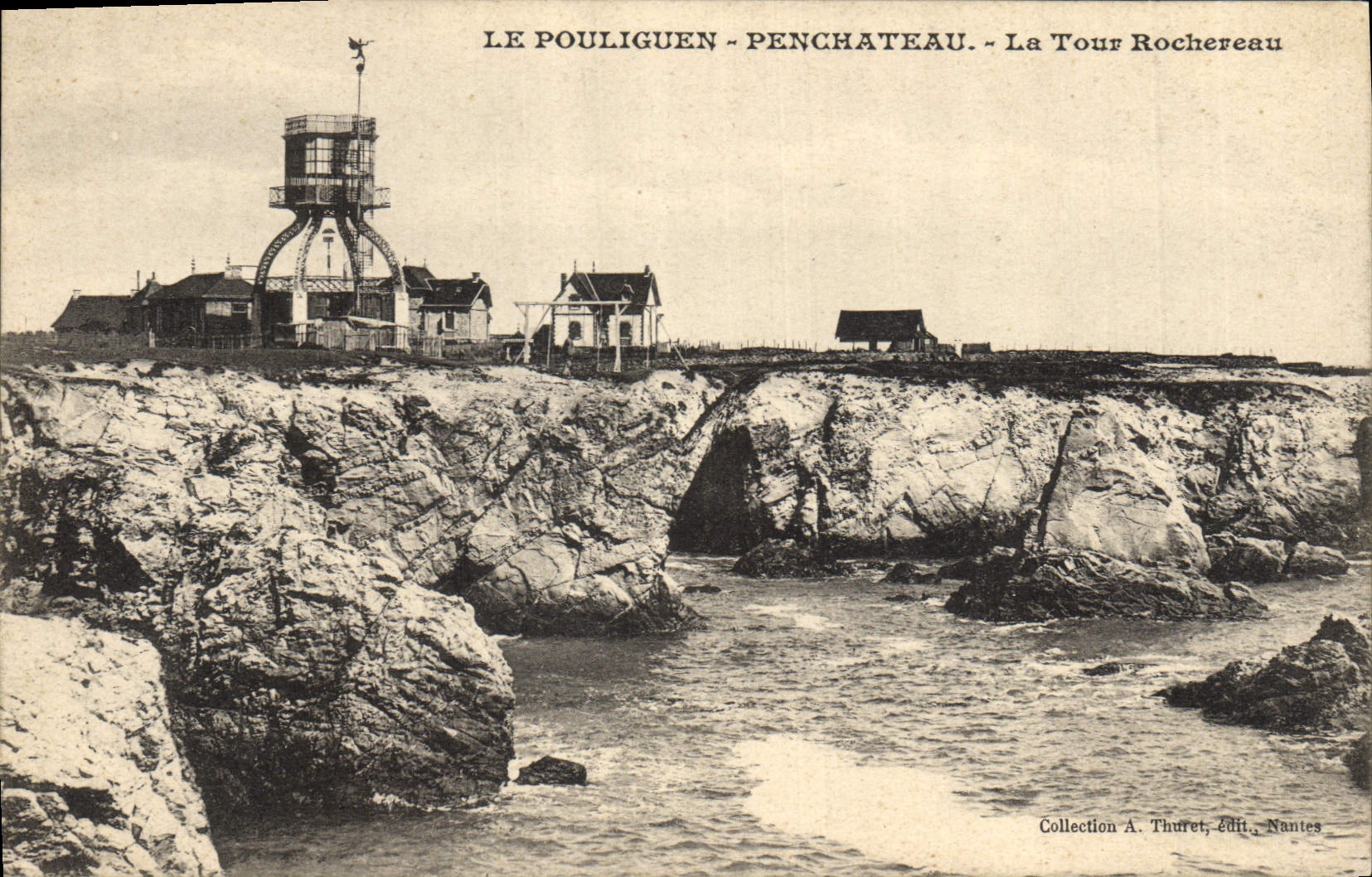 Vintage Postcard Headlight Pouliguen Penchateau the Rochereau Tower