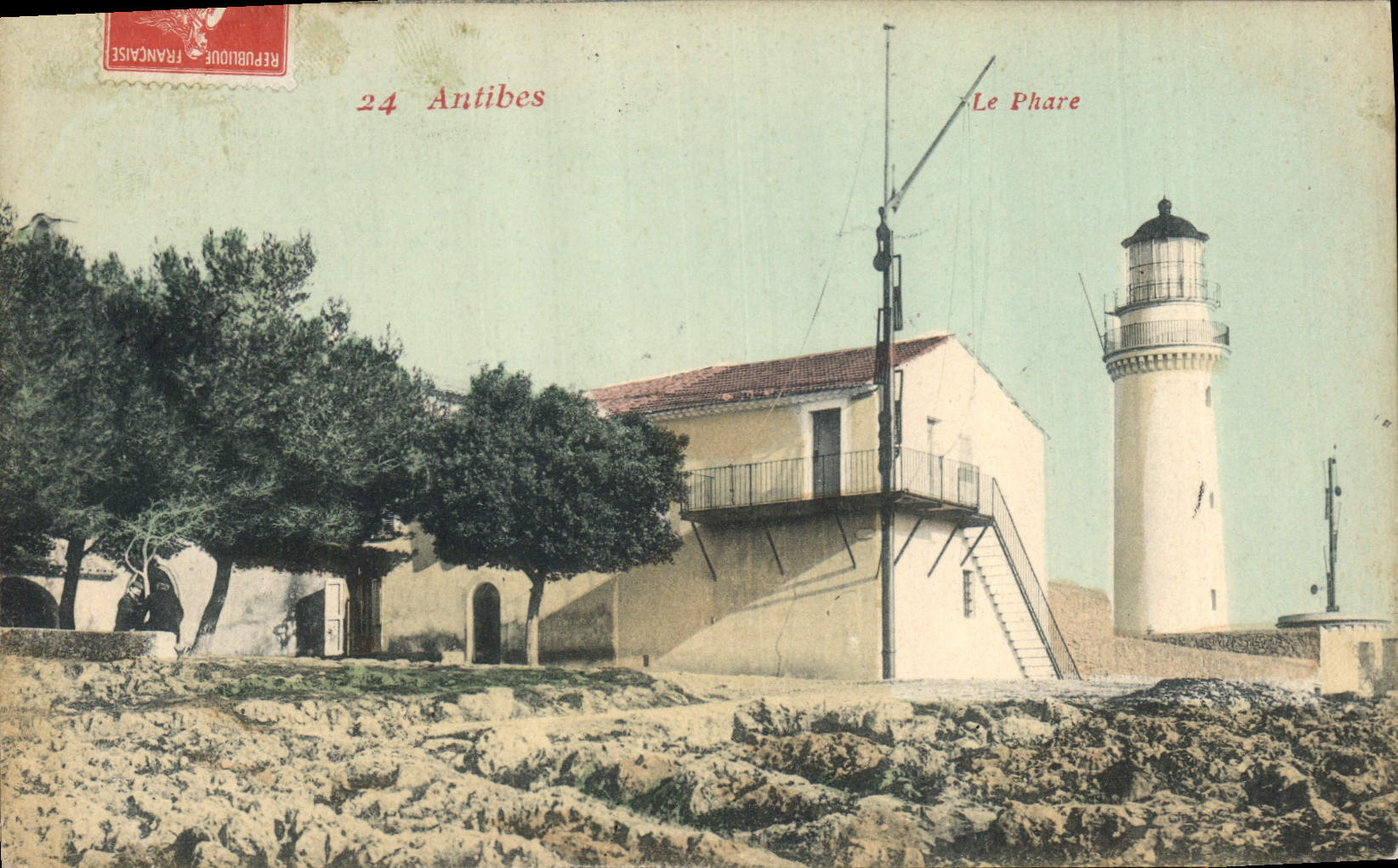 Vintage Postcard Antibes Headlight