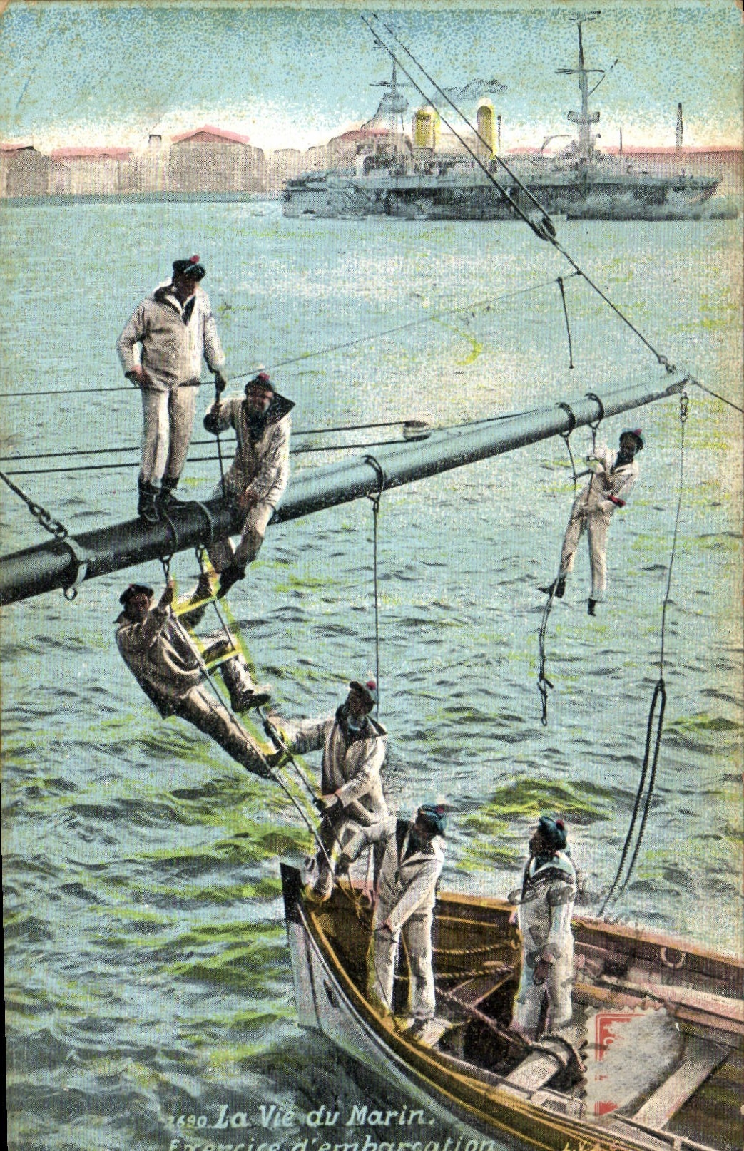 CPA Militaria La vie du Marin Exercice d'embarcation