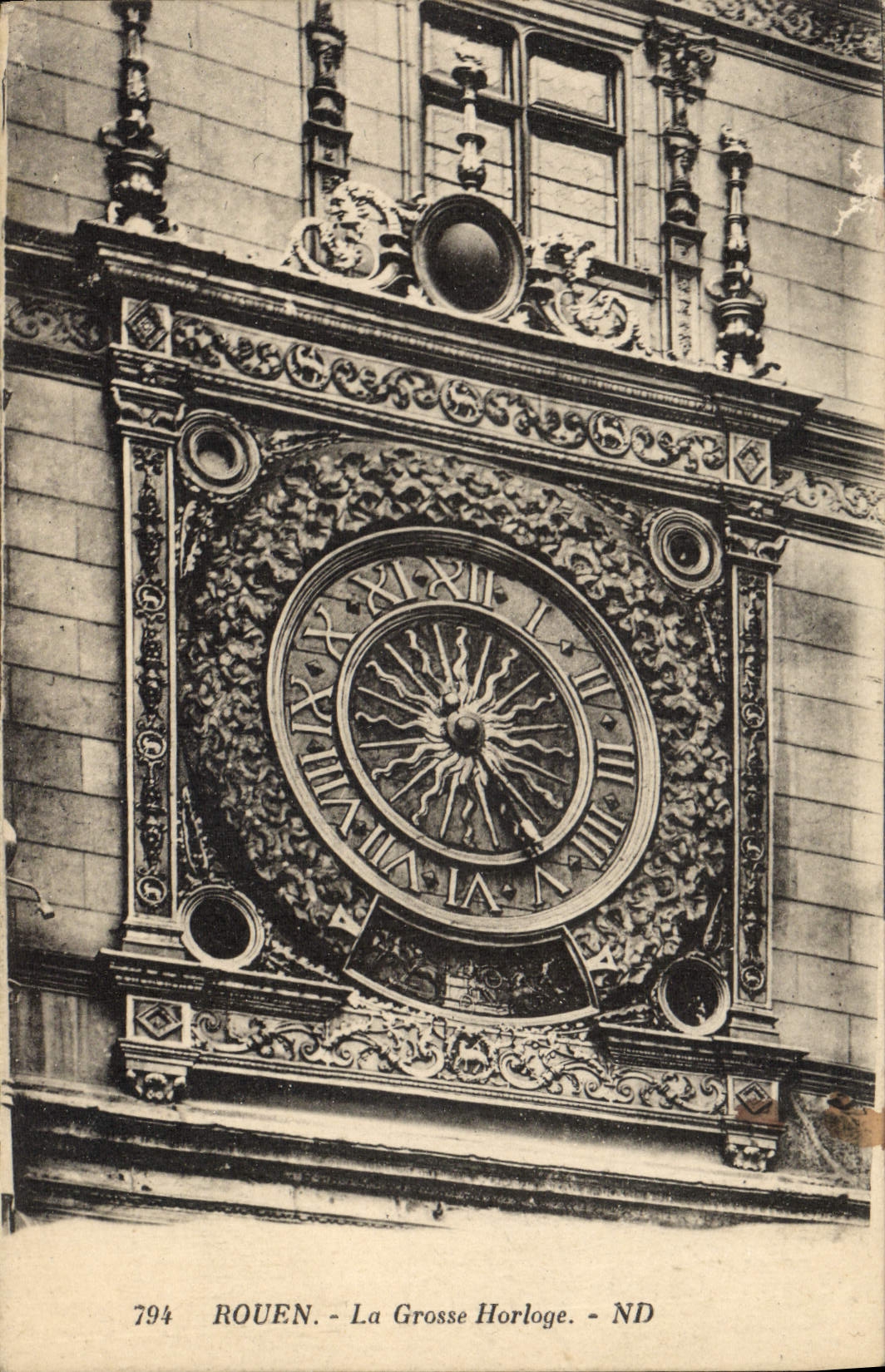 Postal Ruán el grande Reloj