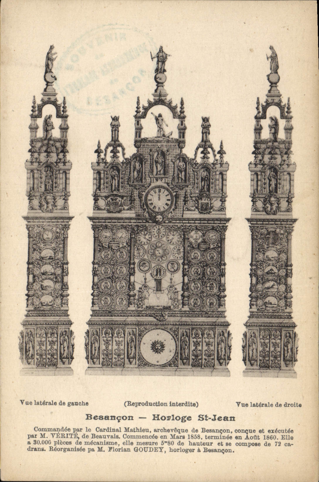 CPA Horloge St Jean Besancon