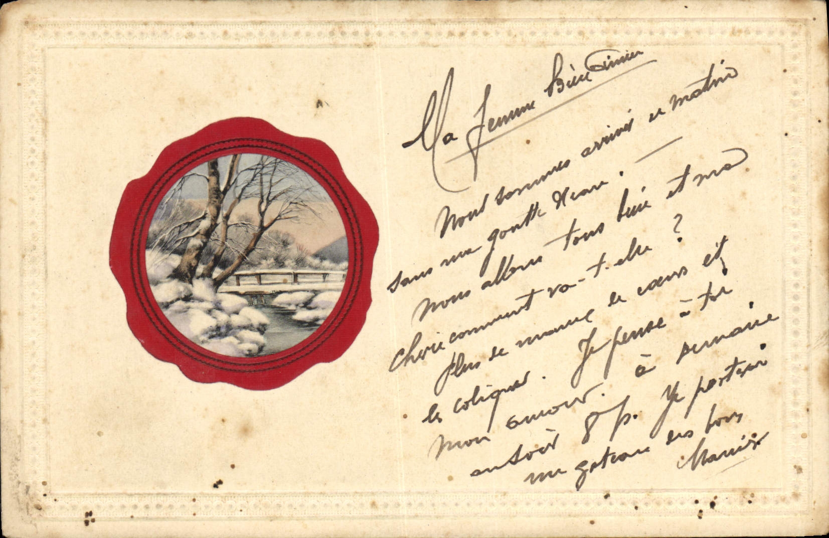 CPA Fantaisie Paysage sous la neige 