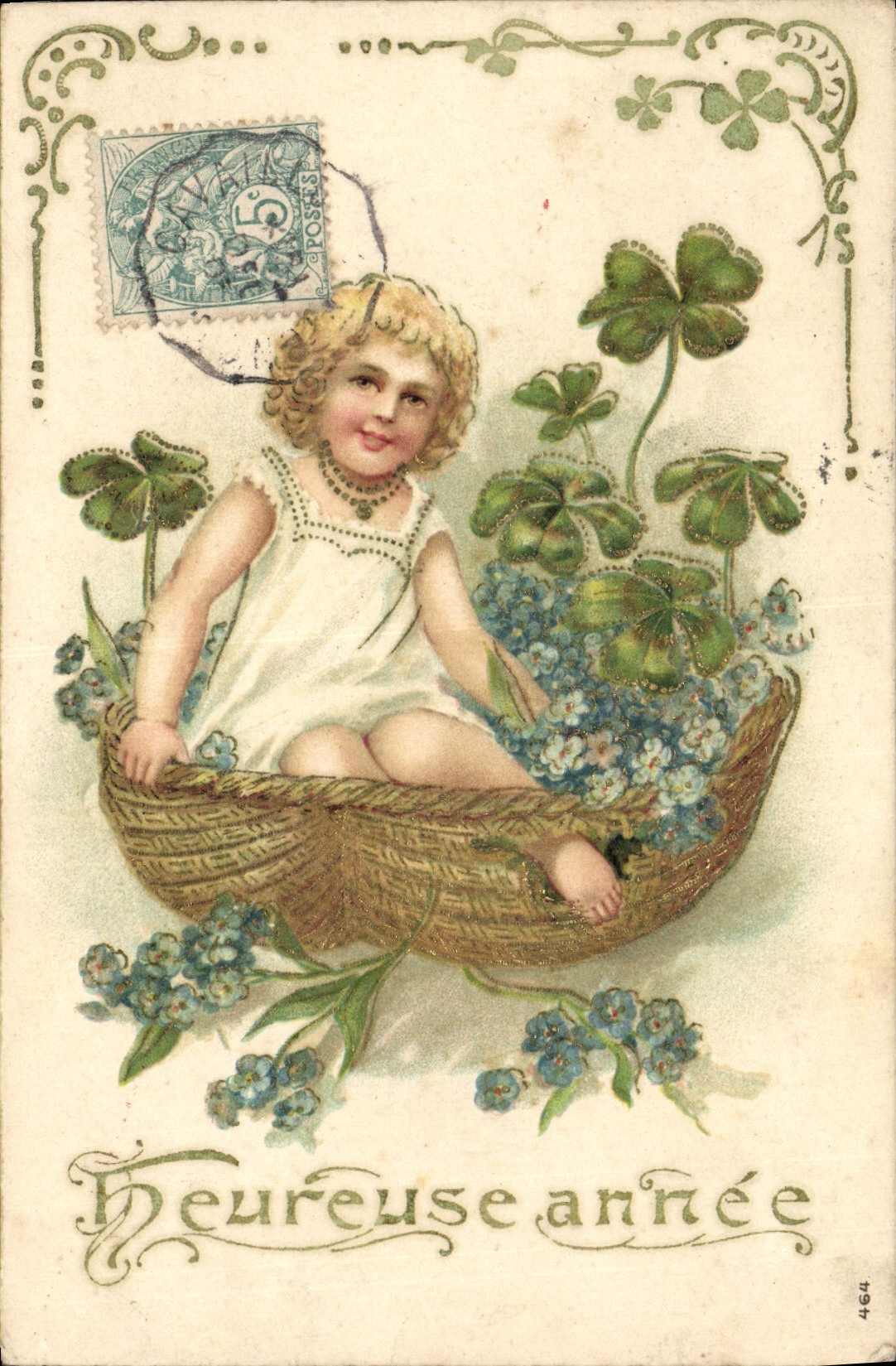 CPA Fantaisie Fleurs Enfant Trefles