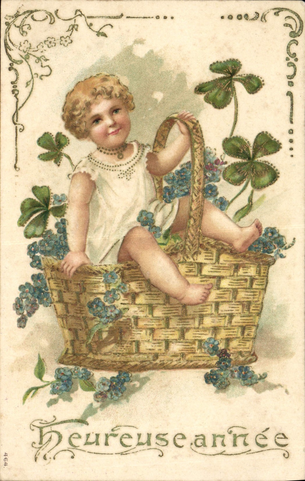 CPA Fantaisie Fleurs Enfant Trefles