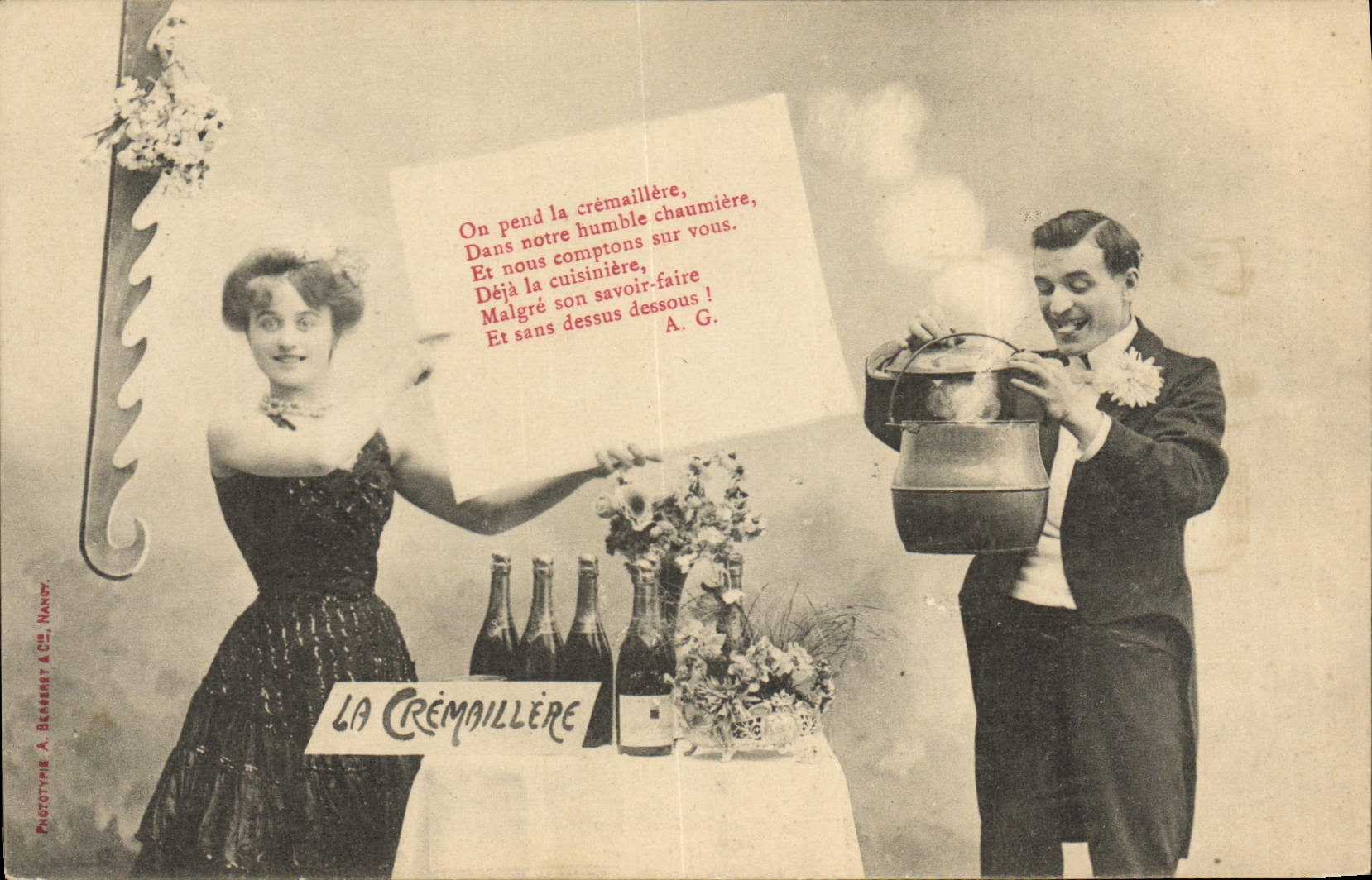 CPA Champagne La cremaillere