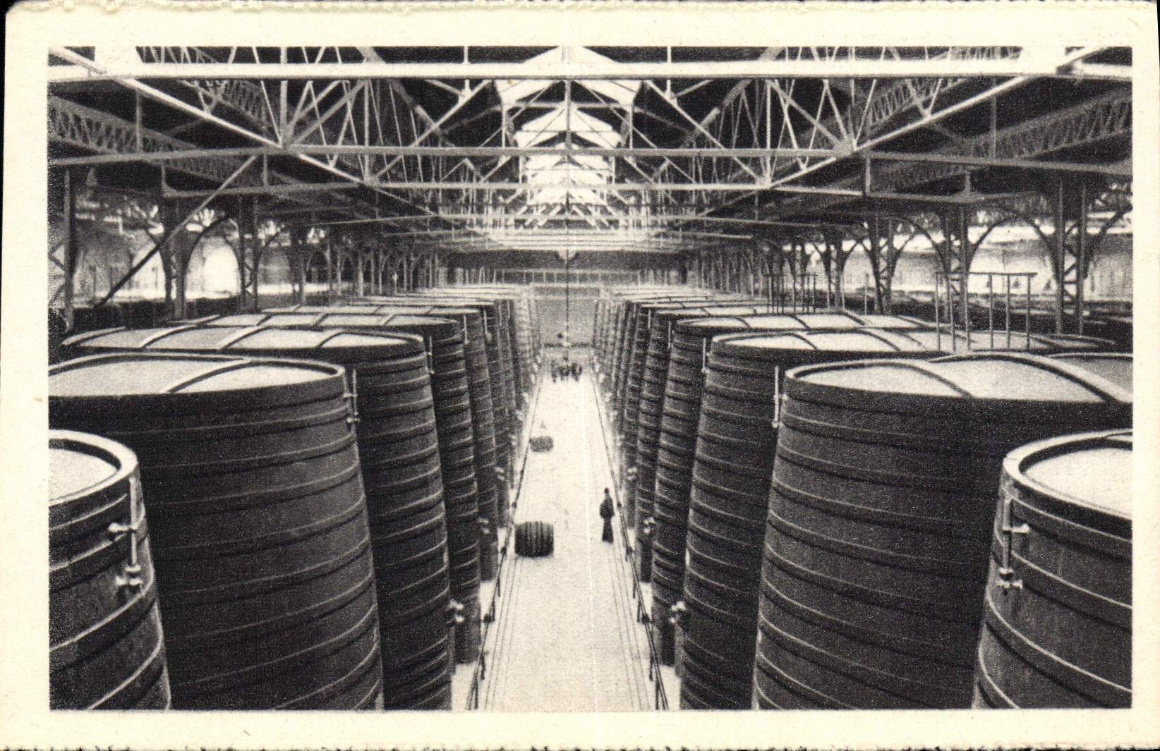 CPA Chais Byrrh Thuir Six rangees de cuves