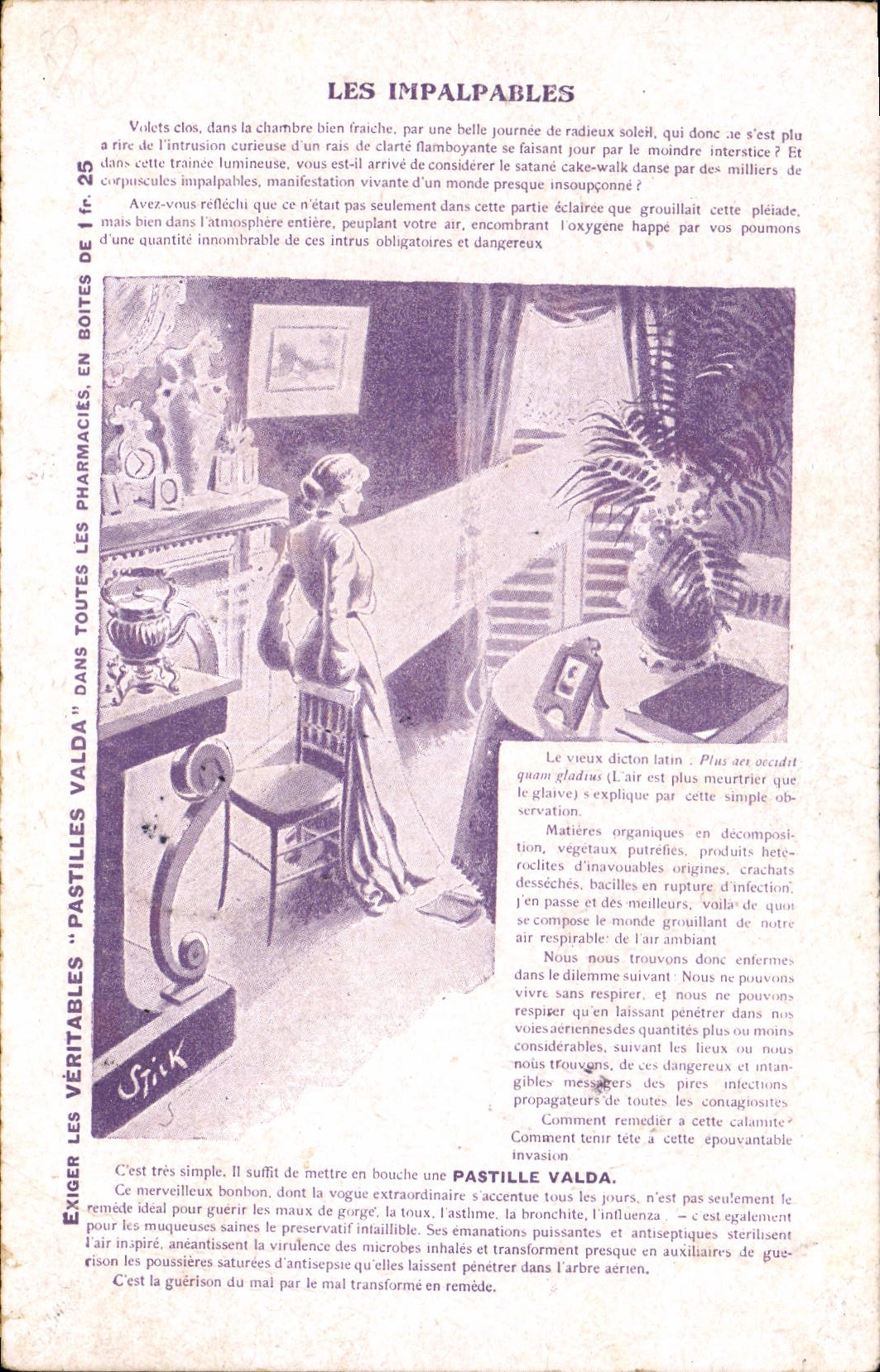 Vintage Postcard Publicite the impalpable ones Pelletizes Valda Pharmacie