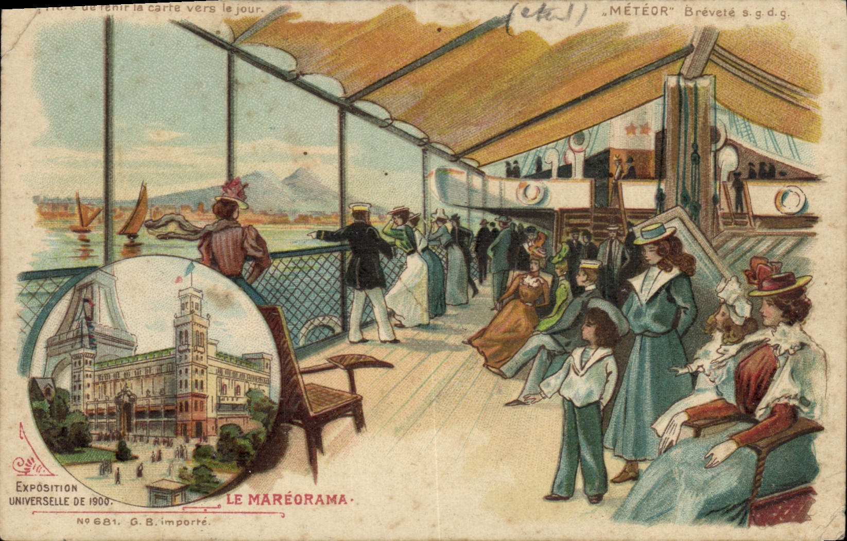 Postal Publicidad Exposición Universal de 1900 el Mareorama