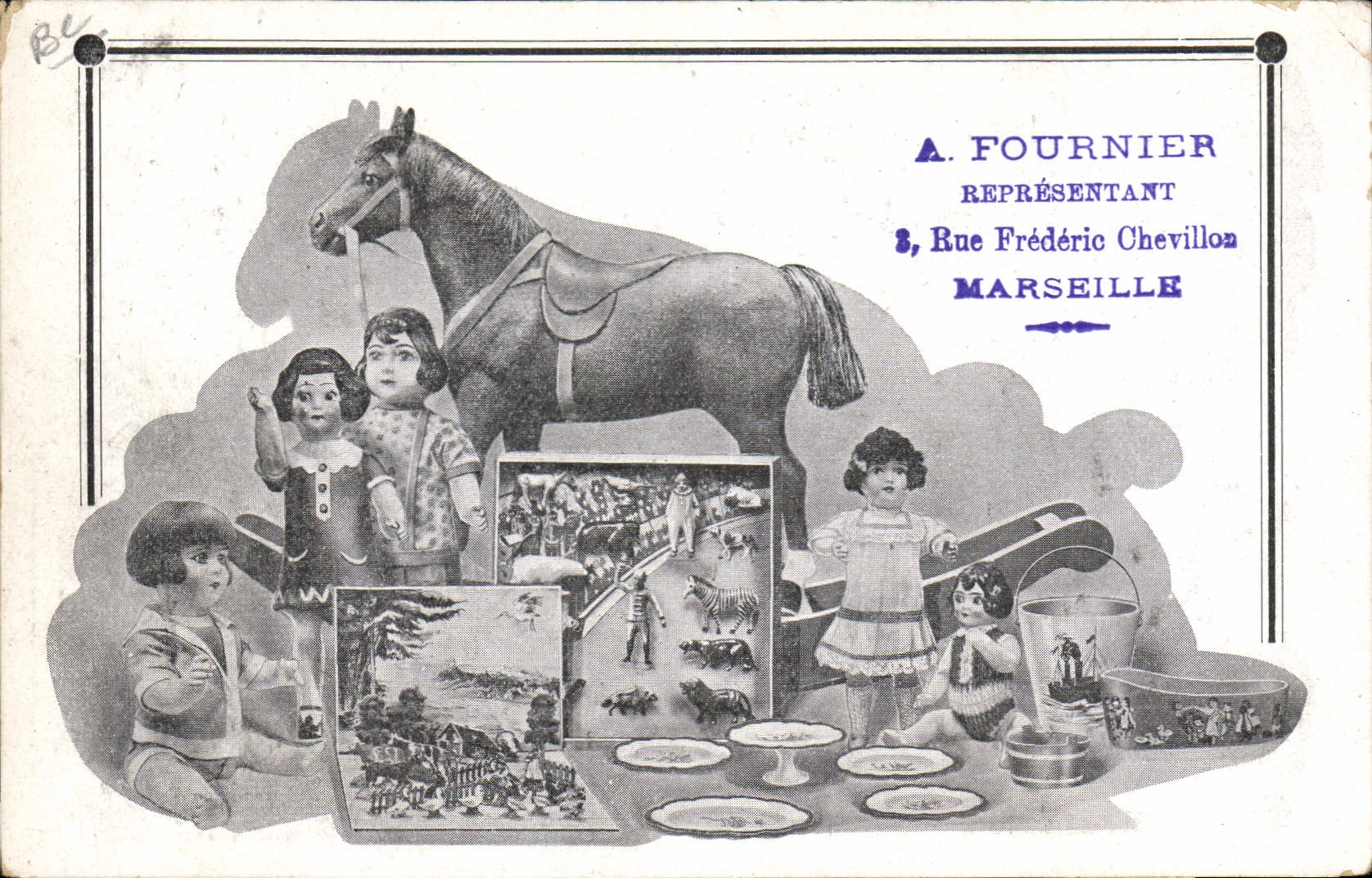 CPA Publicite Fournier Representant Rue Frederic Chevillon Marseille Jouets Bureau Menage